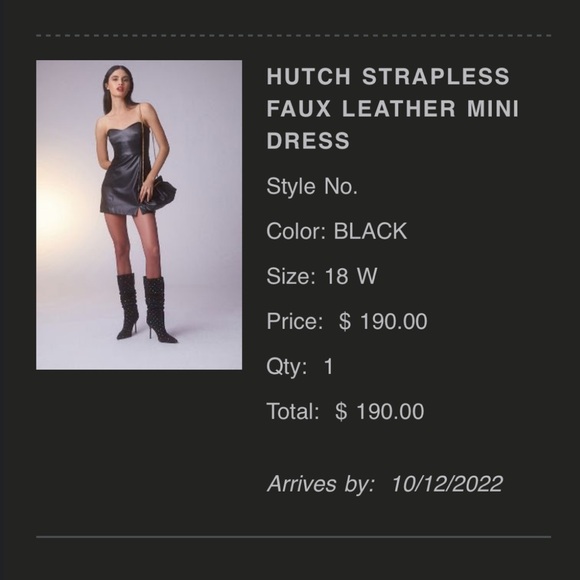 HUTCH STRAPLESS FAUX LEATHER MINI DRESS - Picture 6 of 6